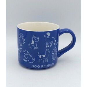 DOG PERSON Coffee Tea Mug Cup 16 Oz Stoneware Blue by Parker Lane
